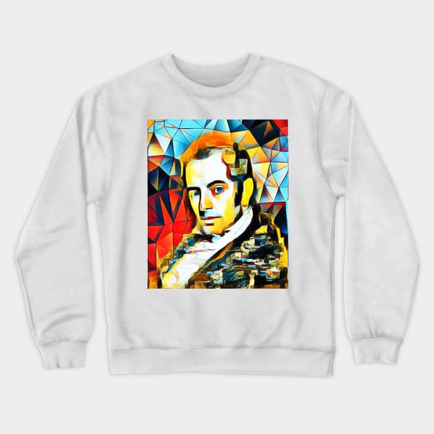 Washington Irving Abstract Portrait | Washington Irving Abstract Artwork 15 Crewneck Sweatshirt by JustLit